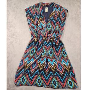 Needle & Thread Anthropologie Dress Size Medium Multicolor Western Geometric